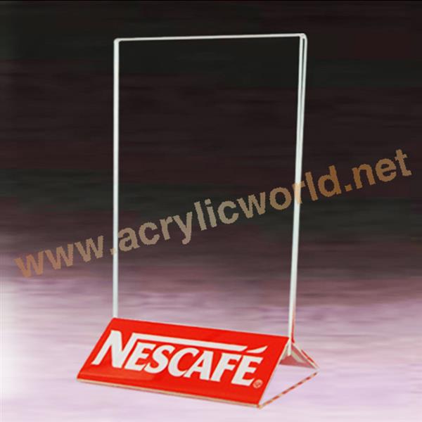 custom made acrylic menu stand